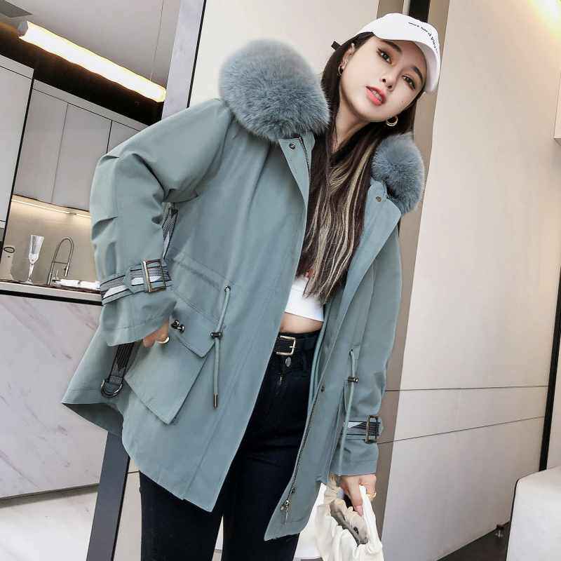 Fur jacket pie overcomes women's winter 2021 new explosion style Rex rabbit fur liner medium and long version removable young short style