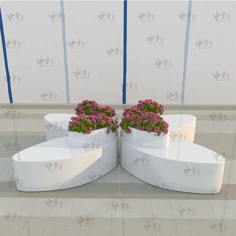 Glass fiber special-shaped combination long seat flower pot can be spliced ​​with green plants outdoor square pedestrian street characteristic flower chair