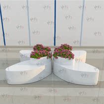GRP special-shaped combined strip seat flower pot with splicing green planting outdoor square walking street characteristic florator chair