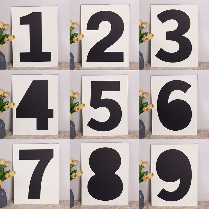 Black Hollow Number 123 Hard Cardboard 1-9Th Birthday Commemorative Gift DIY Handmade Photo Frame Lining Card Black Hollow Number 123 Hard Cardboard 1-9Th Birthday Commemorative Gift DIY Handmade Photo Frame Lining Card