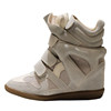 Isa Yisha's New 2025 Hidden Height-Increasing High-Top Women's Color-Blocked Warm Fleece Casual Velcro Sneakers