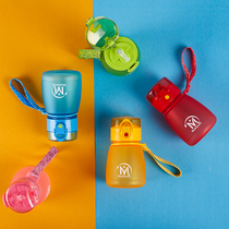 American childrens straw water Cup pupils cute girl simple fresh Moren baby portable plastic cup