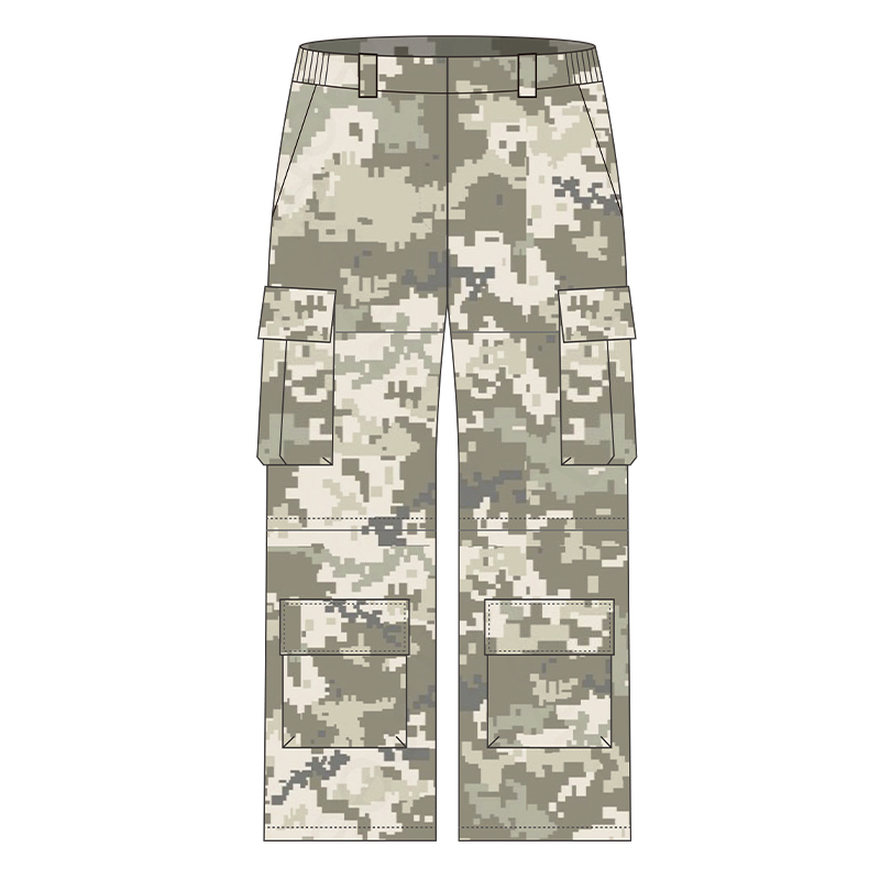 Bedabadboy Desert Camouflage Multi-Pocket Cargo Pants Digital Camouflage Long Pants Casual Pants Versatile Straight-Leg