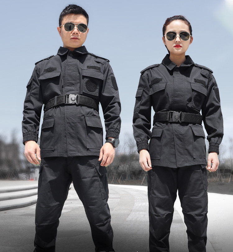 New Organ Unit Black Spring Autumn Combat Training Suit Men's Winter Abrasion Resistant Grid Duty Training Suit