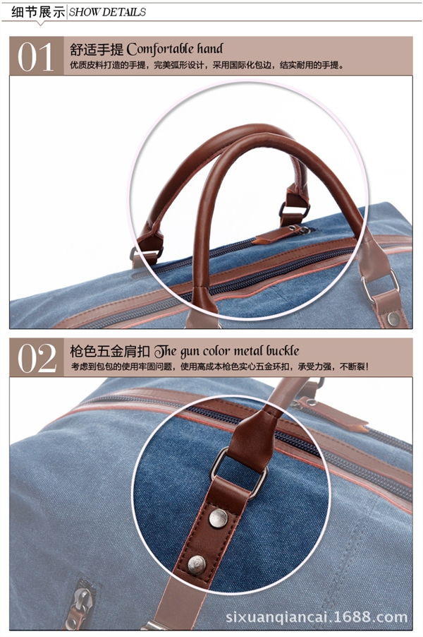 Lụa màu sắc tươi mới túi vải du lịch nối công suất lớn retro trung tính ngoài trời túi kinh doanh du lịch - Túi du lịch túi du lịch loại lớn
