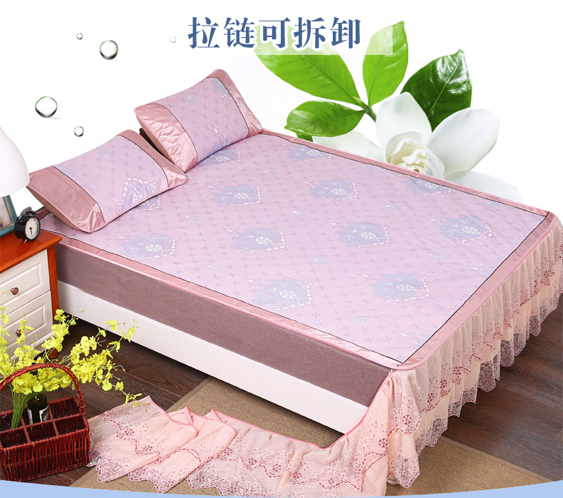Mùa hè lụa băng mat 1.8m giường có thể gập lại 1,5 m giường đôi đơn ba mảnh phần máy lạnh váy Ruanxi con - Thảm mùa hè chiếu điều hòa