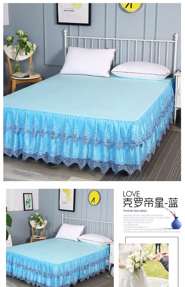 Váy ngủ ren mùa hè trampoline cover chống trượt bảo vệ bìa giường đơn mảnh 1,5 m 1,8m Giường Simmons ga giường viền ren