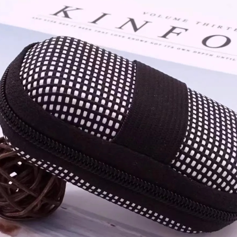 New Foldable Reading Glasses Case, Ultra-Light Portable Zipper Case, Belt-Wearable, Lightweight Eva Carrying Bag, Storage Bag