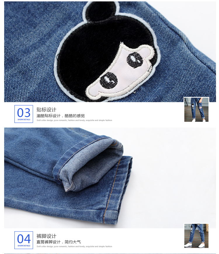 Quần yếm cho bé gái mùa xuân denim 8 10 10-11 đến 12 tuổi học sinh nữ quần áo nước ngoài quần denim bé gái xuân hè