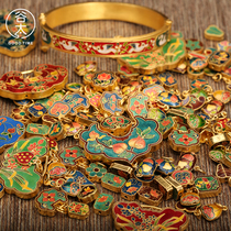 Gutai Jewelry Handmade 24K Ancient Method Gold Burning Blue Foot Gold Small Pendant Gold Ruyi Lock Juanjuan Special Shot