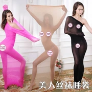 vớ liền mạch mỏng dài ngủ nam và nữ tiêu đề jumpsuit bao gồm tất cả mũ quần Bít tất phân bón để tăng - Túi ngủ