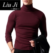 Liu Ji incognito warm top mens high neck thickened velvet autumn coat youth tight underwear fiber base
