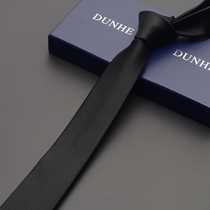 5CM narrow Korean version of the tie mens formal British small pure Black tie mens casual fine trend womens fashion show
