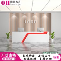 Company front desk painted simple modern hotel front desk beauty salon cashier bar can be customized