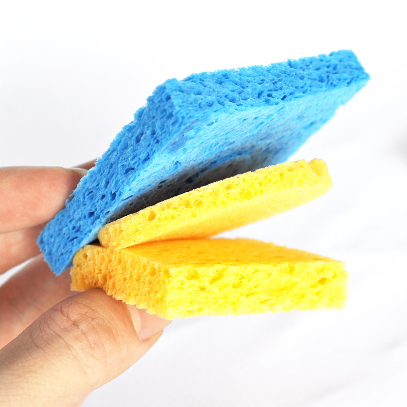 Solden iron head clean sponge round rectangular quadrilates 6*4 6*6 5CM bubble water sponge