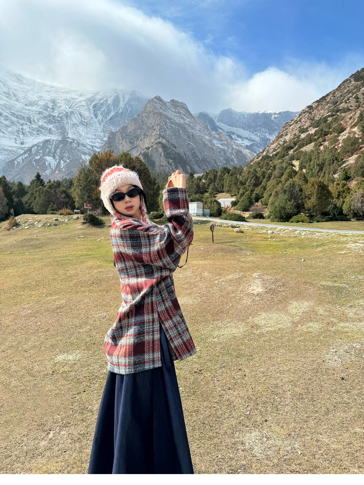 китайский костюм 梦唐记时光线条大码汉服胖mm改良高端加肥加大秋冬飞机袖八破裙