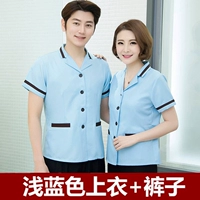 XS светло -голубые короткие рукава (верхние+брюки)