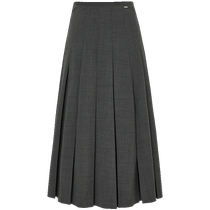 ZHIZHI Yifengjiao A-line slit pleated skirt for women 2024 autumn new wool skirt college style