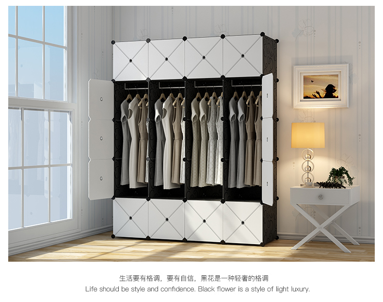 Tủ lưu trữ đơn giản 25 cửa Hộp lưu trữ ánh sáng bền 12 cửa đơn giản mới tiết kiệm tủ quần áo 8 cửa tủ quần áo cửa lùa 3 cánh