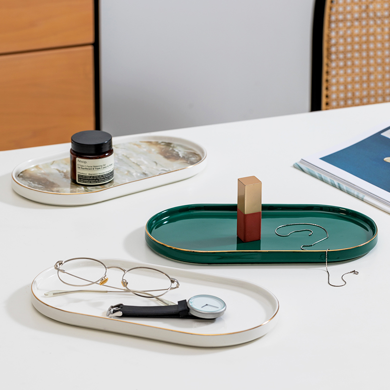 Marble Veins ceramic Tray Pendulum with light lavish Nordic Ideas Ins sweet Aroma Lavender Dressing Room containing trays