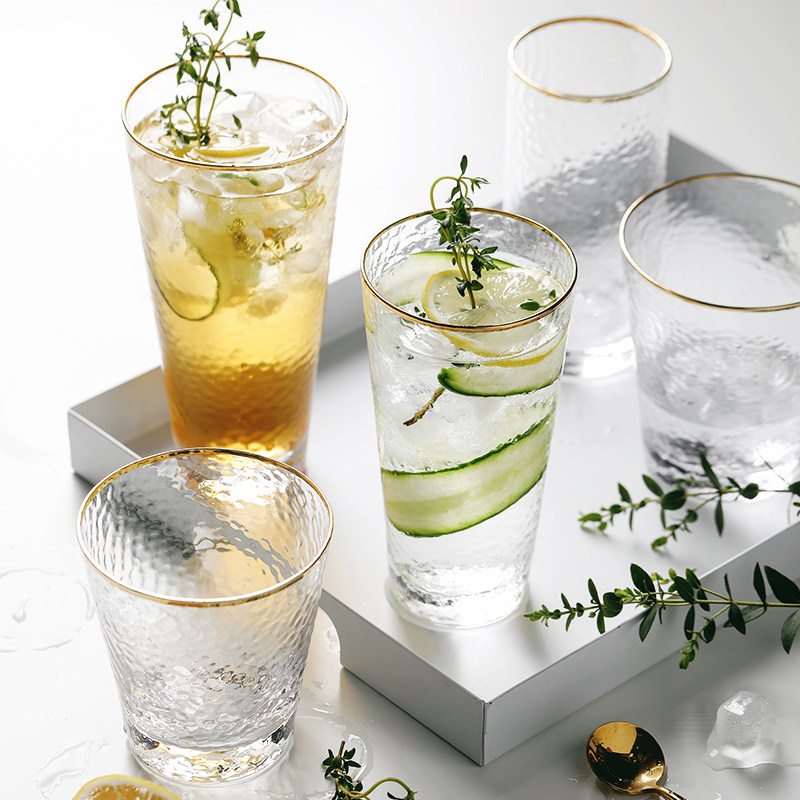 Light luxury Nordic Phnom Penh glass ins Feng Shui cup creative milk cup home beer juice drink breakfast cup