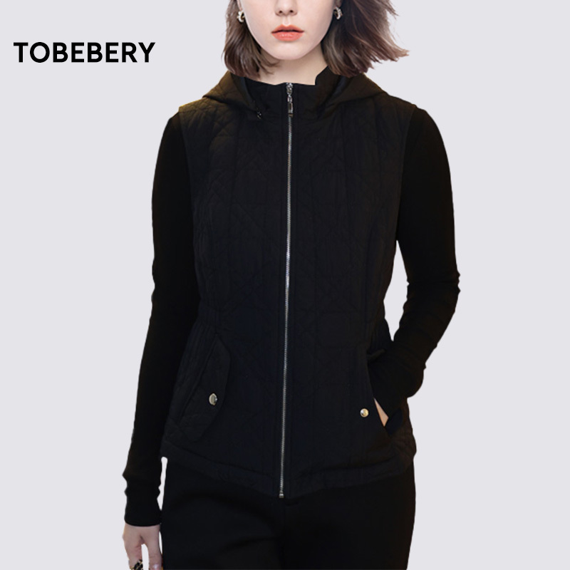 [Xiaowen Sisters X Shenzhen Tob] Detachable Hooded Slim-Fit Sleeveless Cotton Vest Lightweight Short Jacket for Women