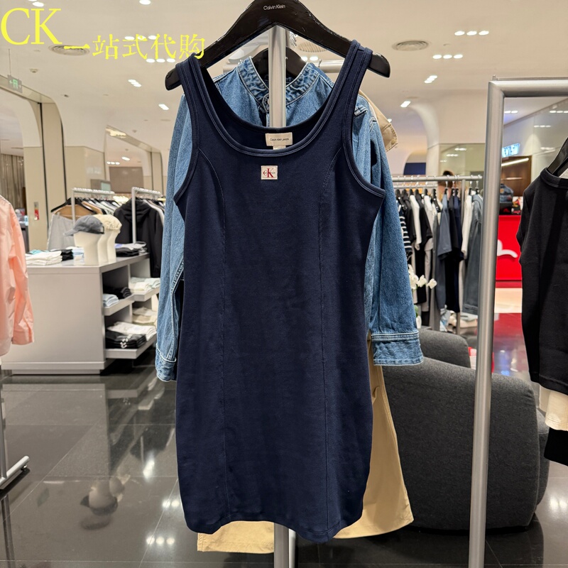 Calvin Klein/Ck Jeans2026 Summer Women's Simple Knitted Suspender Dress 47G215G Calvin Klein/Ck Jeans2026 Summer Women's Simple Knitted Suspender Dress 47G215G
