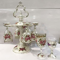 Russian-style monolayer high-footed cup European-style metal liquor Wine Goblet HANGING CUP RACK GLASS WINE GLASSES SUIT