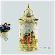 Russian European-style Enamel Tea Box Round Tea Cylinder Klin Kremlin Pattern Tea Leaf Jars Gift friends and relatives