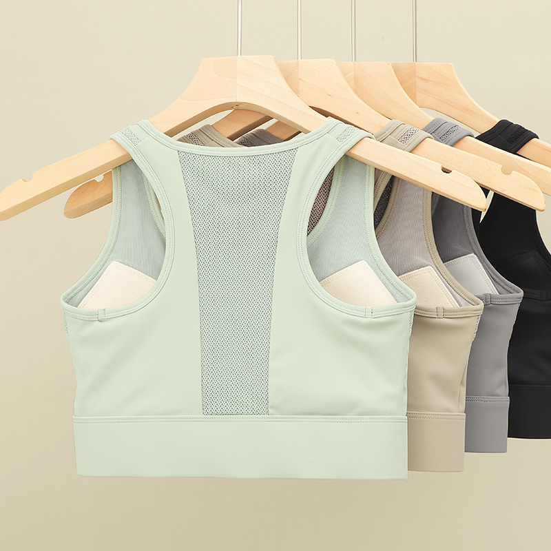 Front Zipper Sports Bra for Women, Shock-Proof, High-Intensity Fitness Bra, Running, Large Size, All-In-One Yoga Mesh Vest Front Zipper Sports Bra for Women, Shock-Proof, High-Intensity Fitness Bra, Running, Large Size, All-In-One Yoga Mesh Vest