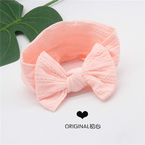 Baby butterfly knot hair with Korean female baby pink princess head decorated with newborn full moon soft and protective door head decoration
