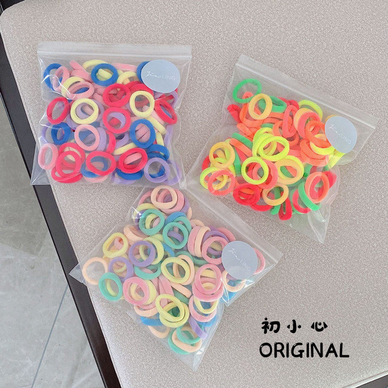 Infant trumpet tie head rope candy-colored girls do not hurt hair ring female baby tie head rubber band 100 pieces