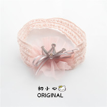 Korean version of baby hair with girl princess Crown Pepper head adorned with adorable baby overplay without stranglehead butterfly knot