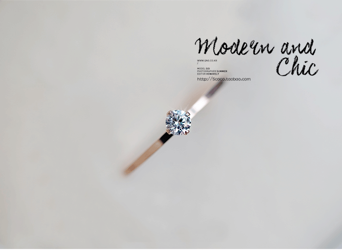 Hàn Quốc đơn giản hoang dã nhẫn kim cương lỏng nhẫn đính hôn kim cương nữ mạ vàng hồng không phai quà tặng trang sức bằng thép titan nhẫn kim cương