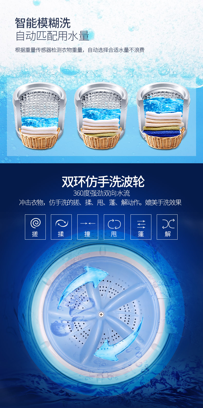 金帅 8公斤洗脱一体 全自动波轮洗衣机 图4