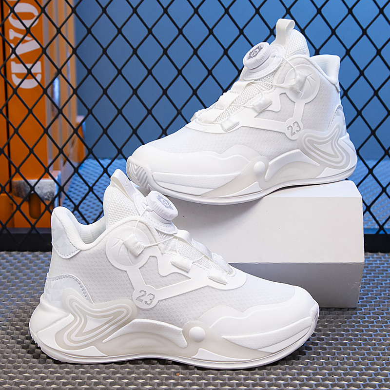 Authentic Aj White Sneakers Kidsren's Professional Training Basketball Shoes Boys and Girls White Shoes Youth Sports Shoes Primary School Students
