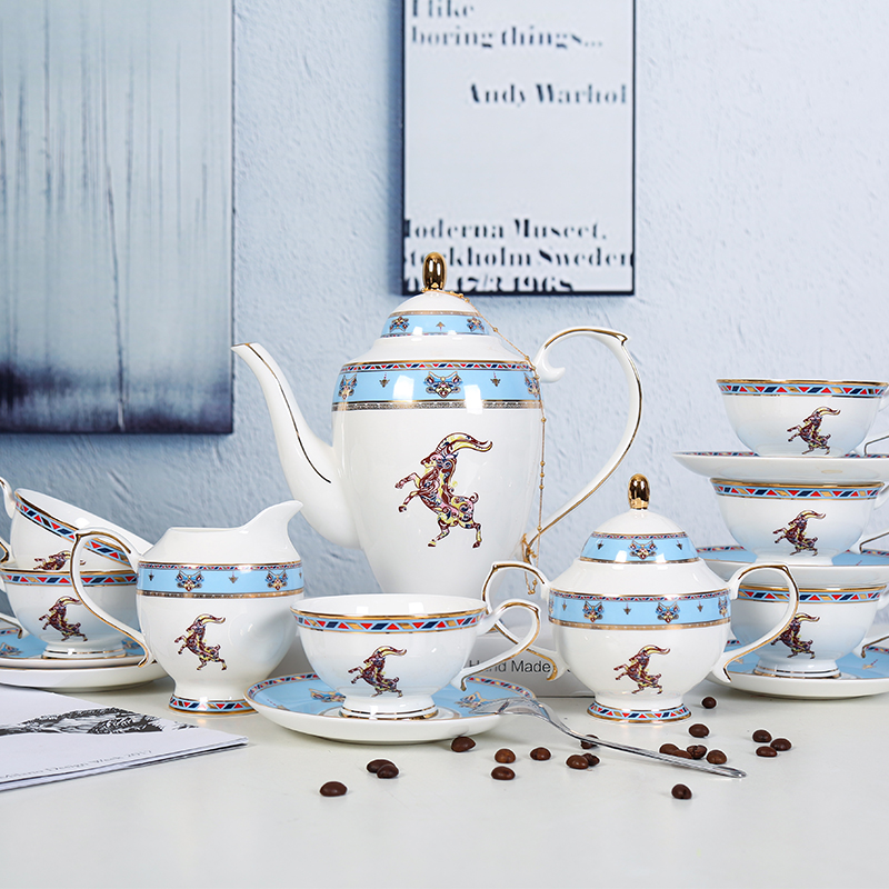 The View of song dynasty jingdezhen Scandinavian ceramic coffee set of coffee cups and saucers suit European key-2 luxury ceramic coffee cup