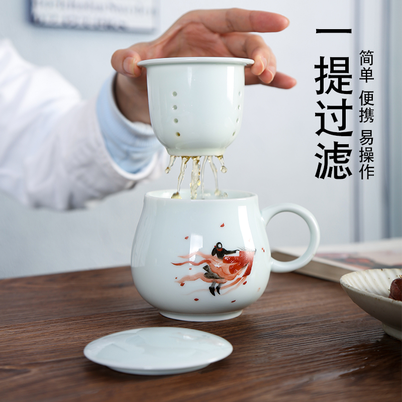 Jingdezhen lover a Chinese Odyssey) ceramic cup creative hand - made home office cup tea cups separation