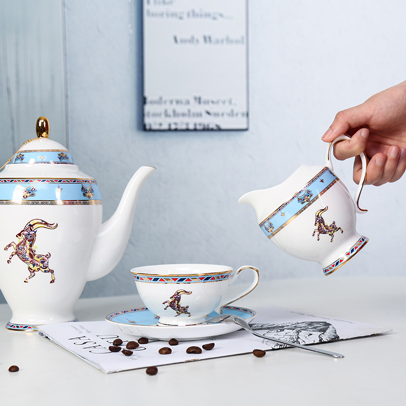 The View of song dynasty jingdezhen Scandinavian ceramic coffee set of coffee cups and saucers suit European key-2 luxury ceramic coffee cup