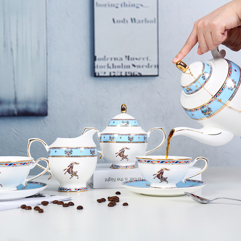 The View of song dynasty jingdezhen Scandinavian ceramic coffee set of coffee cups and saucers suit European key-2 luxury ceramic coffee cup