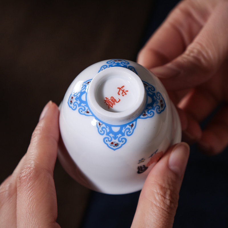 Luck of jingdezhen ceramic tea sets chicken cylinder cup teapot tea set the teapot kung fu tea set office