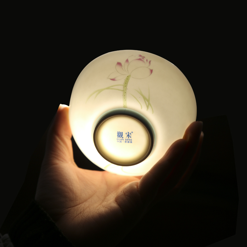 The View of song View song ipads China jingdezhen lotus small pure and fresh and Chinese style household ceramics tableware Chinese dishes suit