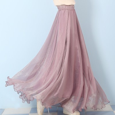 Seaside Length skirt Fairy 8 Big swing skirt Sandy beach on vacation Show thin summer Watkins Chiffon Skirtin the Women's clothing/Boutique , Skirts  category - from Buy2taobao.com to provide professional Taobao agent buy service