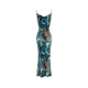 XULU ຕົ້ນສະບັບ summer ແບບໃຫມ່ ice silk ink painting printed suspender skirt temperament sexy slim high waist dress