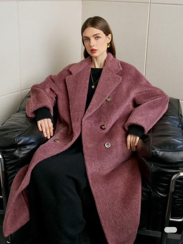 826-3801 | the Pinnacle of Alpaca Wool: Italian Original Suri Alpaca, Bemberg Lining Embroidered Coat