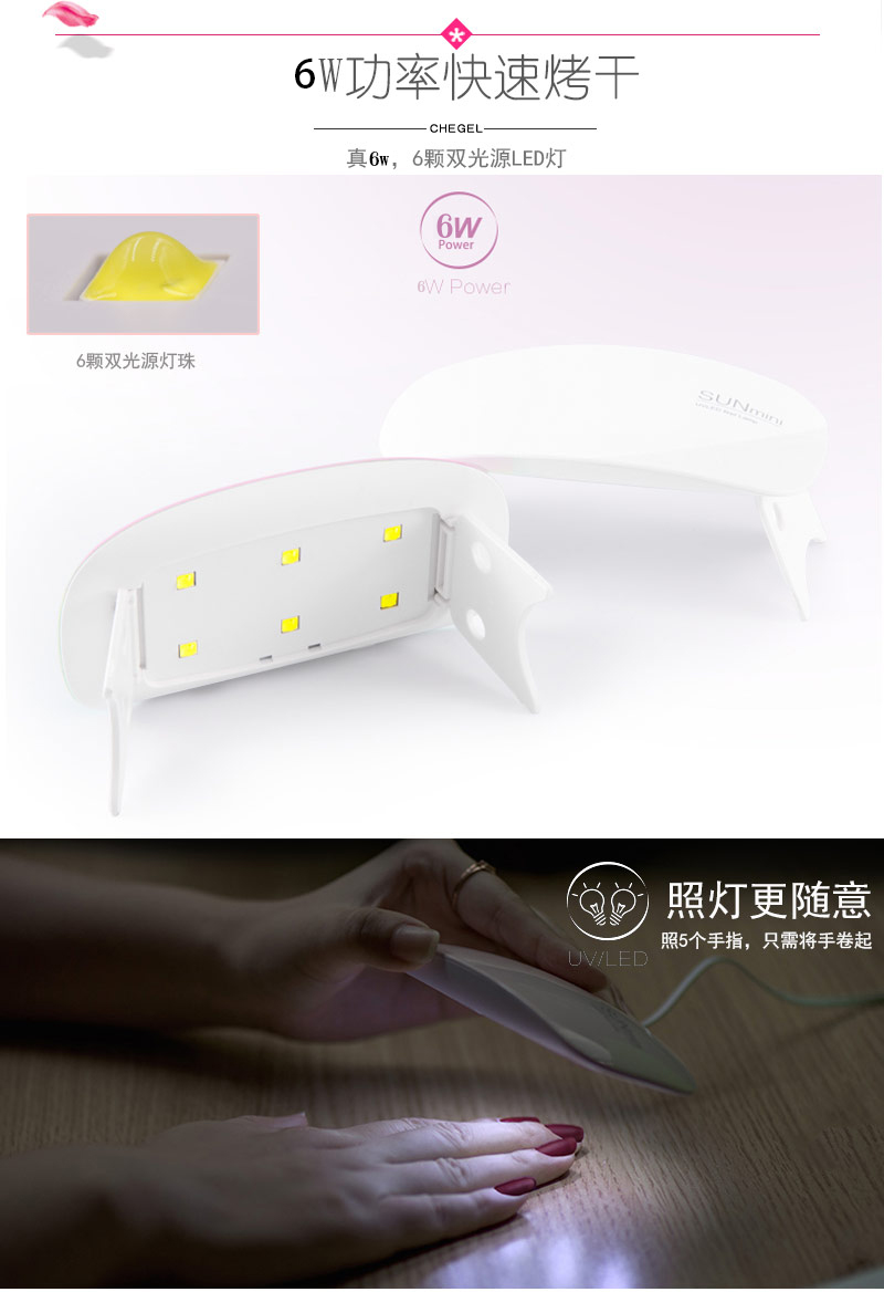 SUNmini Mini LED Chuột Nail Light USB Máy trị liệu bằng keo Nail UV UV Máy sấy ánh sáng dụng cụ làm móng