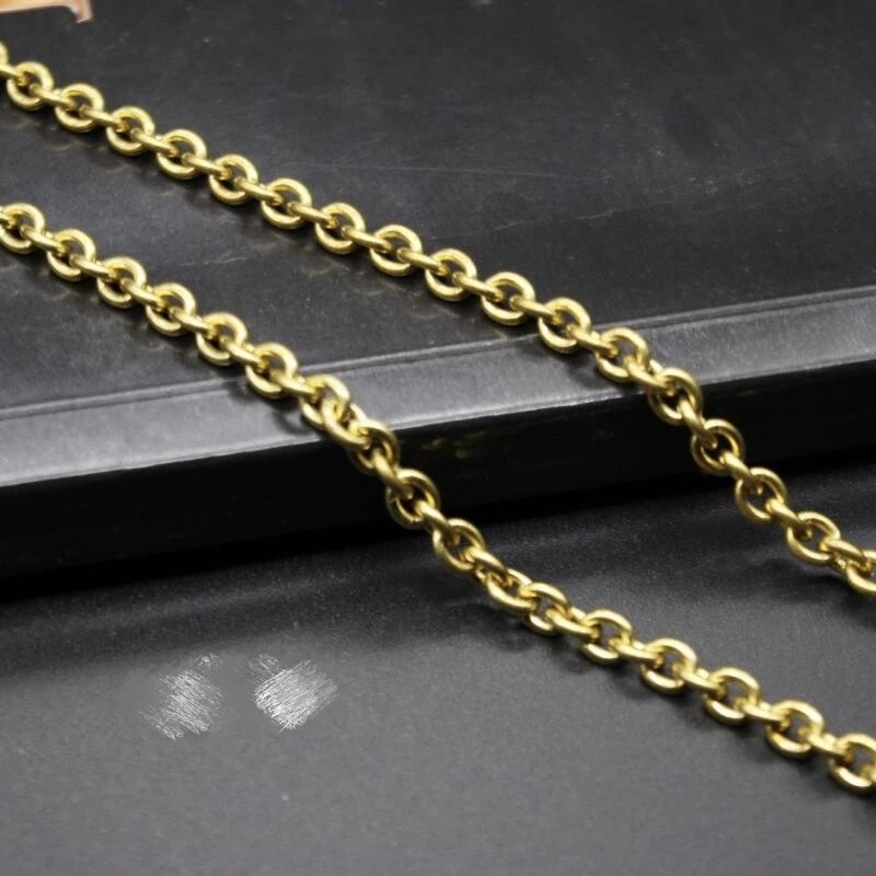 Brass Necklace, Men's Pure Brass Chain, Brass Bracelet, Copper Necklace Jewelry Pendant, Total Length 50cm