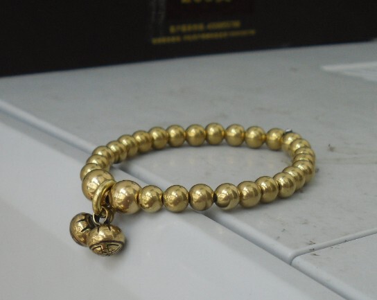 6mm Brass Bracelet, Girls' Copper Bracelet, Bracelet with Copper Clasp Pendant, Bracelet with Copper Clasp and Auspicious Patterns