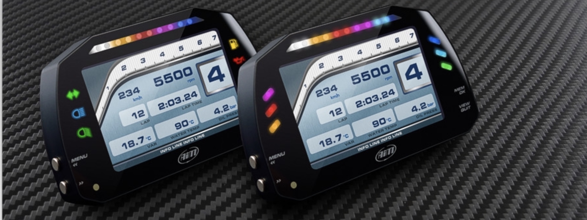 AIM MXS 1 2 Strada Professional Driving Data Meter for Street Cars