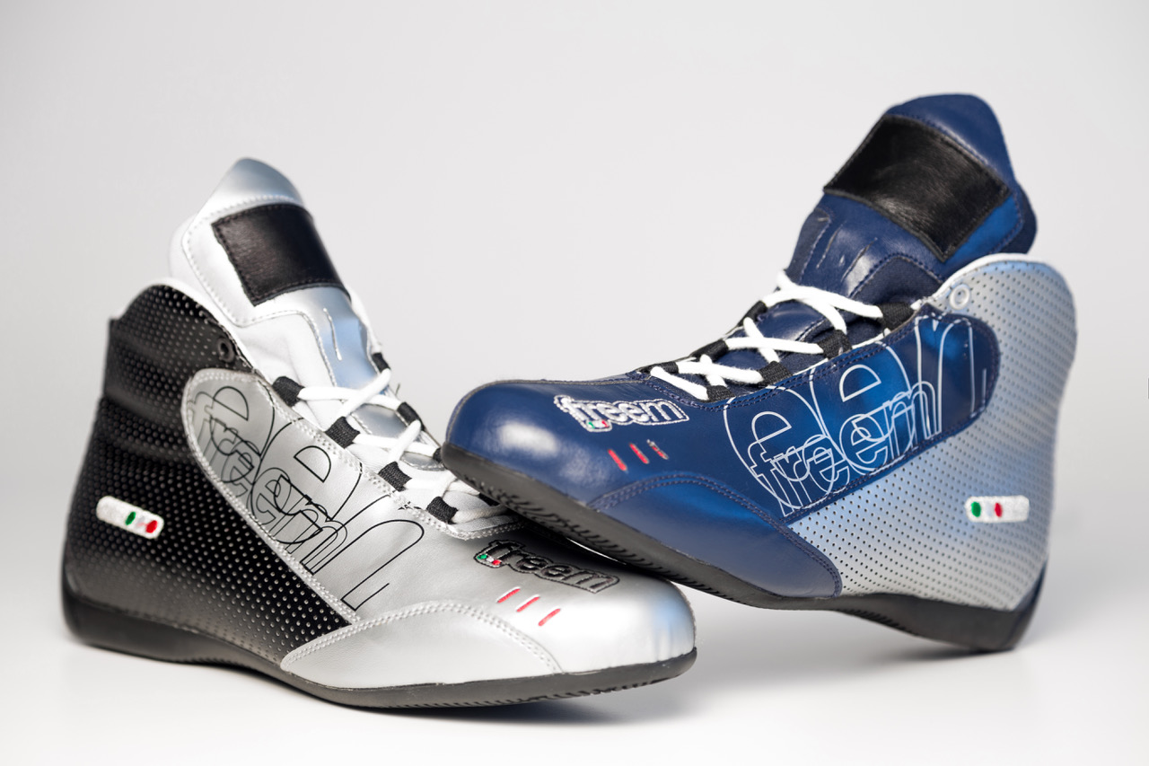 Spot brand new Italian FreeM professional carding car racing shoes (silver blue two-color choice)